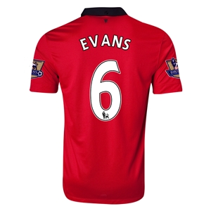13-14 Manchester United #6 EVANS Home Jersey Shirt - Click Image to Close